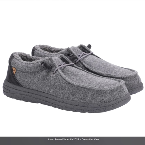 LAMO Samuel Grey Wool Slip On Casual Shoes Mens 11 NEW - Picture 4 of 7